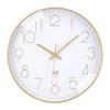 AUTVIVID Wall Clock, Radio-Controlled, Silent, Continuous Second Hand, 30cm Diameter, Scandinavian Style, Stylish Interior Decor, Large Numbers, Easy