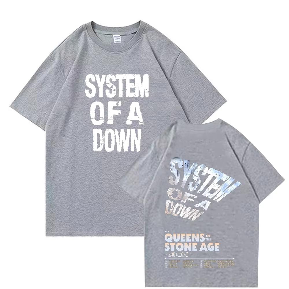 2026 Summer System of A Down Tour 2026 T-shirts Vintage Men Women Quality Short Sleeve Tees Male Rock