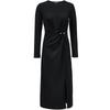 Women's 2025 Autumn Modal Blend Pleated Slit Midi Dress