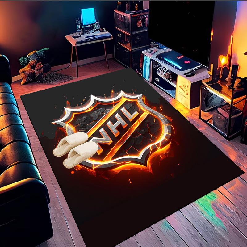 NHL Hockey League Embleem Vloerkleed Geschikt voor Binnen en Buiten, Tapijten voor Keukens, Huizen, Kantoren, Woonkamers, Woondecoratie, Kerstcadeau
