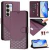 For Xiaomi Redmi 15 5G (Global) (169mm) Case Imprinted Honeycomb RFID Blocking Leather Phone Cover with Strap