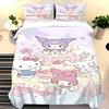 MINISO Kuromi Hello Kitty Dekbedovertrek Melody Beddengoed Set Kinderen Co-branded Dekbed Op Maat Gemaakt King Size 3 Delen