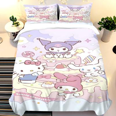 MINISO Kuromi Hello Kitty Κάλυμμα Παπλώματος Melody Σετ Κλινοσκεπασμάτων Παιδικό Συν-επώνυμο Παπλώματα Κατασκευή Κατά Παραγγελία King Size 3τμχ