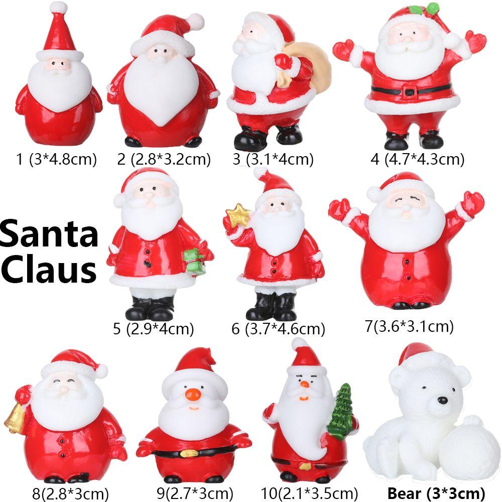 Toys Deer Fairy Garden Home Decorations Santa Claus Christmas Figurines Miniature Snowman Xmas Tree