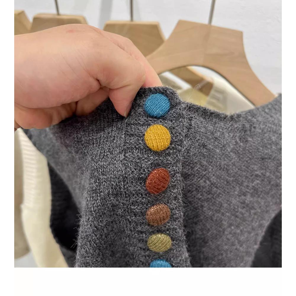 Dimanaf Sleeveless Autumn Women 2025 Vest Sweaters Knitting Colorful Buttons Oversize Casual Style Loose Sweater