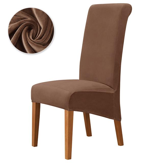 High Back Universal Dining Chair Cover Stretch Velvet Chair Covers Long Back Chairs Seat Covers For Dining Room Kitchen Office