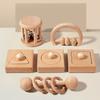 Montessori Puzzle Spielzeug Holz Geometrische Formen Sortieren Babyspielzeug Holzrasseln Ringrasseln Sensorisches Spielzeug Vorschulerziehung