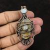 Evil Eye Plume Agate Copper Wire Wrapped Pendant Moonstone Copper Jewelry Handmade Pendant Moonstone Pendant Evil Eye Jewelry Gift For Mom