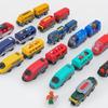 Electric Wooden Train Set with Figures for Kids Ages 3-7, Compatible with Wooden Thomas Track