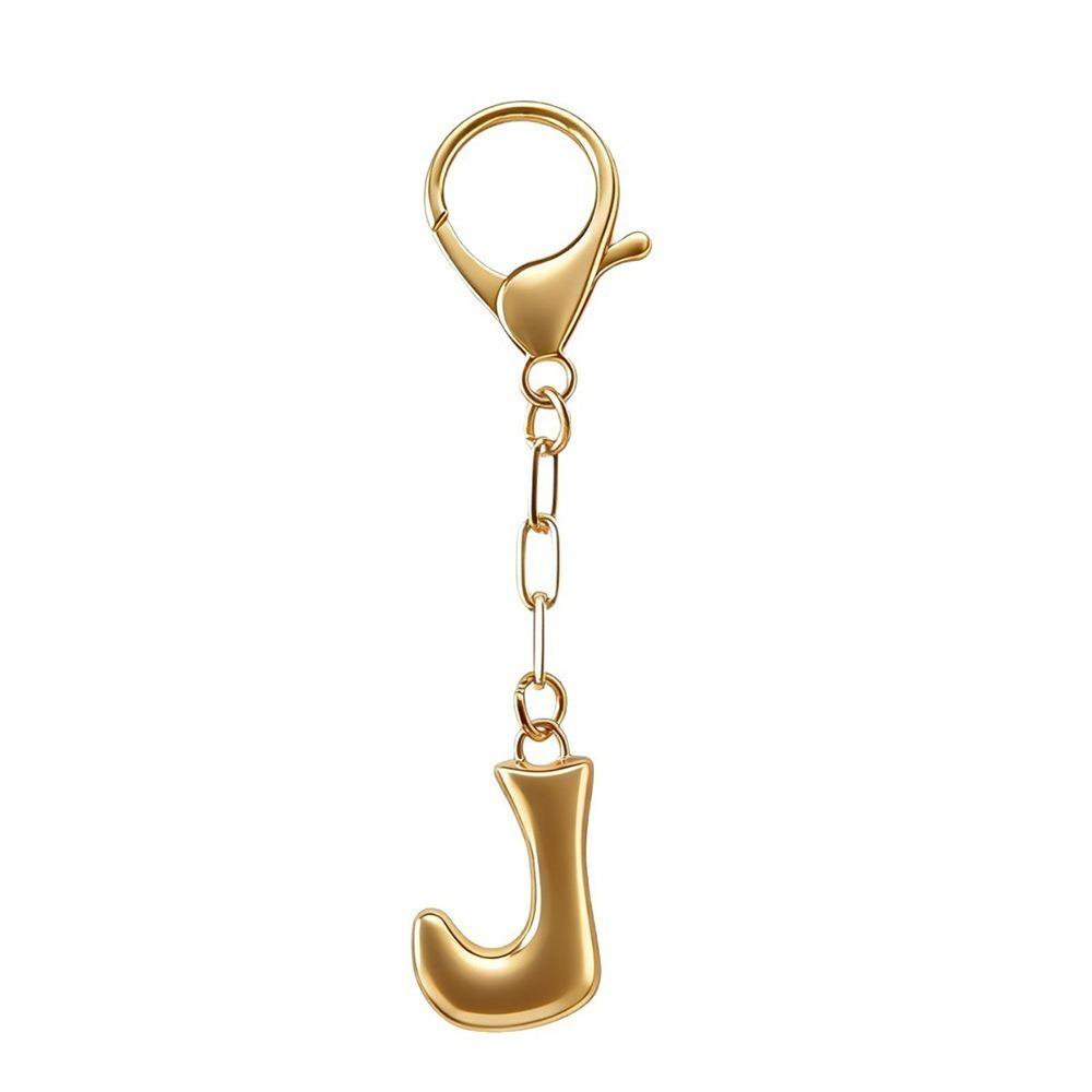 Gold Color Capital Letter Key Chains Metal English Letters Pendant Initial Letter Key Chains DIY