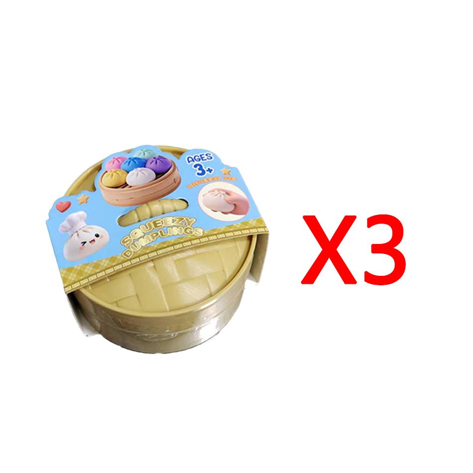 Glitter Dumpling Squishies Toy Bun Baozi Dumpling  Box Colorful Food Squishy Sensory Fidget Toy Anti Stress Squeeze Ball