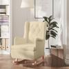 Vidaxl Rocking Armchair with Rubber Feet, Cream, Upholstered In Fabric