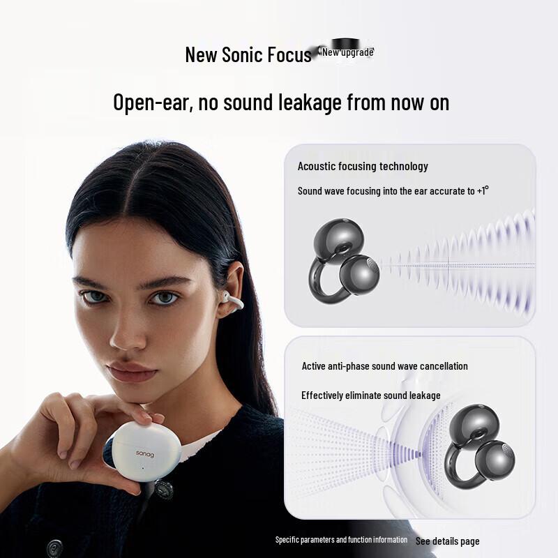 SANAG S7S AI Bone Conduction Ear-Clip Headphones