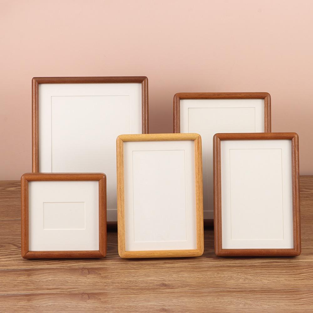 New 6/7/8 Inch Black Walnut Photo Frame Real Wooden Handmade Mortise Tenon Photo Frame Simple Picture Frame