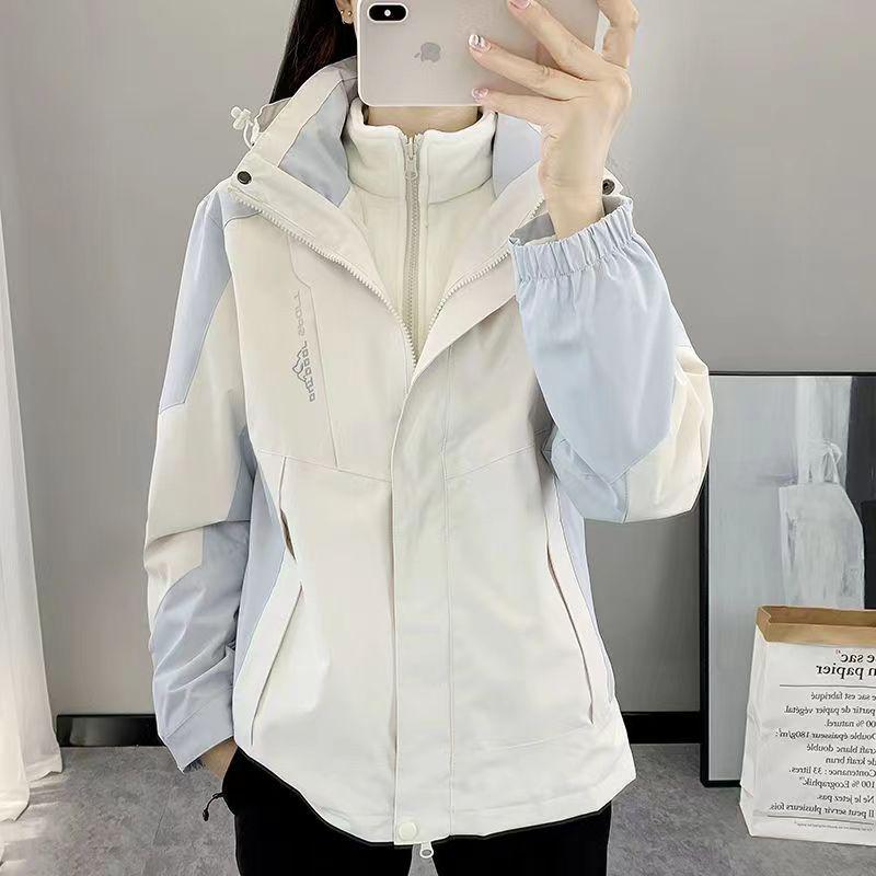 Mink Velvet Liner 3-in-1 Windproof Waterproof Jacket for Women & Men - Detachable, Warm Outerwear