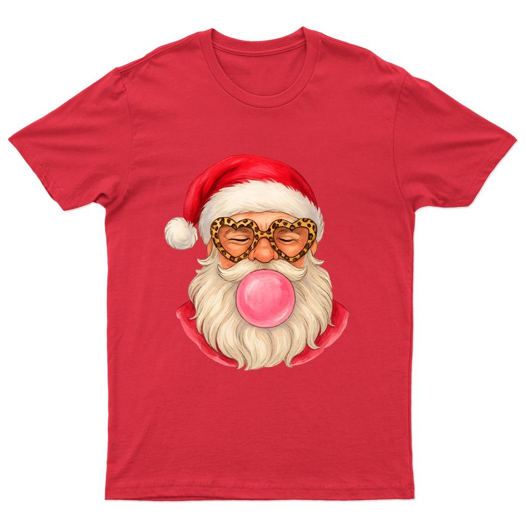 Santa Bubblegum Christmas Holiday TShirt Unisex Gift Retro Funny Unisexs