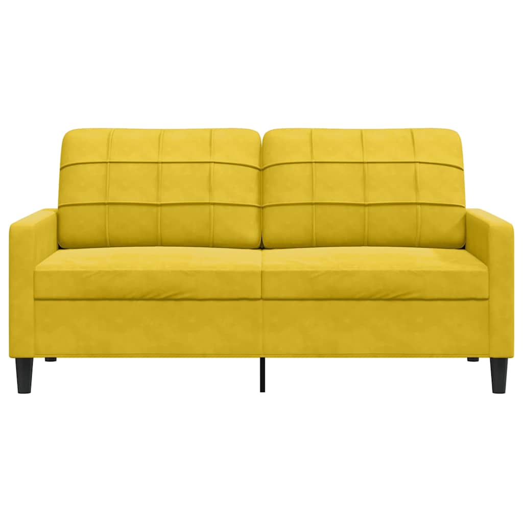 2 Seater Sofa Yellow 140 Cm Velvet