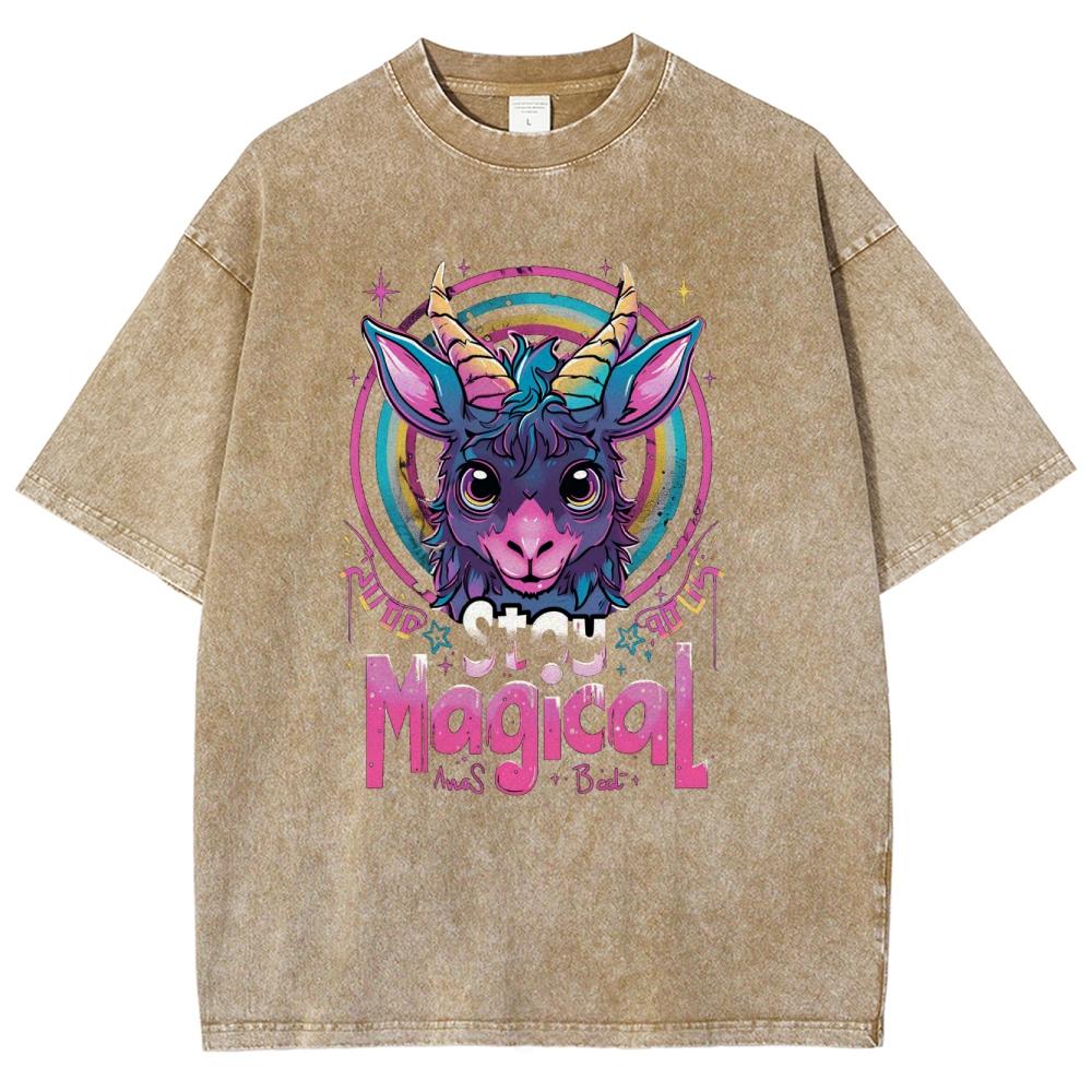 Magisch Cartoon Dierenprint Dames Was T-shirt Unisex Oversized Katoen Koppel Halve Mouw High Street Pop Top Tiener T-shirts