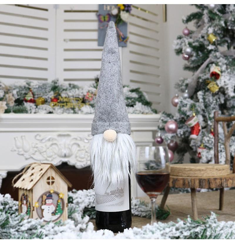 Christmas Decorations Faceless Old Man Doll Wine Bottle Set Christmas Champagne Wine Bag Gift Bag