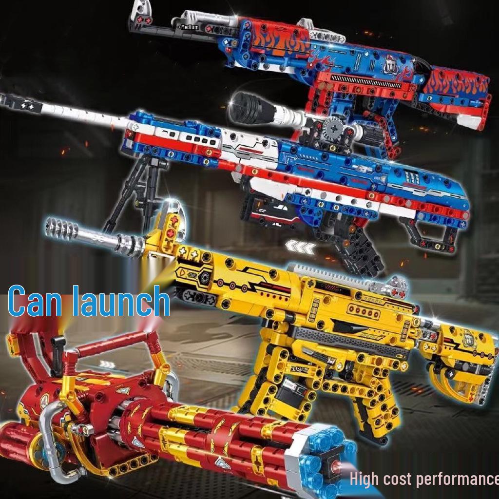 Lego-Compatible Building Block AK47 Rifle & Barrett Sniper Assembly Toy - Ideal Gift for Boys.