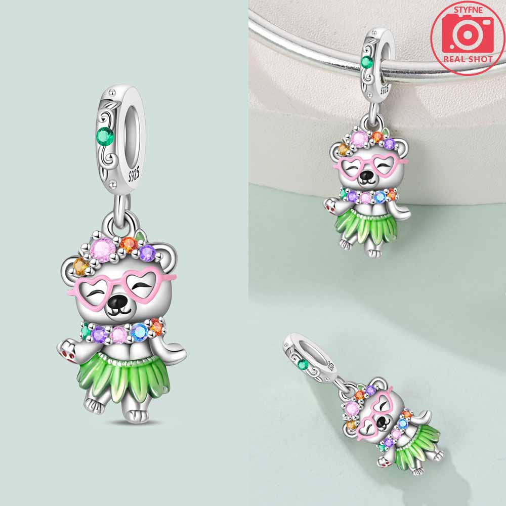 copper Authentic Certified Cute Rabbit Elephant Chameleon Animal Bead Compatible With Bracelets Diy Women Bag Charm Material