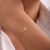 18K Gold Plated European-Style Stainless Steel Cross Bracelet for Women