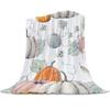 Halloween Throw Blanket Lantern Pumpkins with for Sofa Bed Couch Chair or Dorm Super Soft Lightweight King Queen Size Candy Corn#(1)