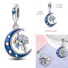 Choice Authentic Accessories Bracelets Sapphire Charm Bead Charms Bead Charms Genuine copper Blue Color Inlaid Zirconium Dangle Do It Yourself Jewelle