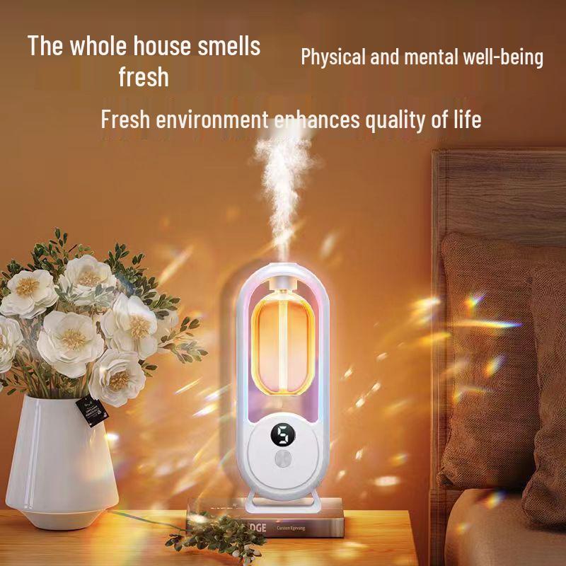 Digital Aroma Diffuser with Power Display & Atmosphere Light - Automatic Home Deodorizer & Fragrance Machine