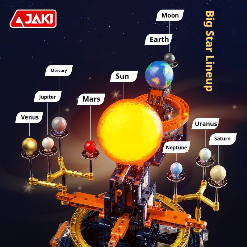 Ck008 Space Trend Play Dawn Solar System Planetarium Mechanical Model Assembly Building Block Toy Children'S Day Gift