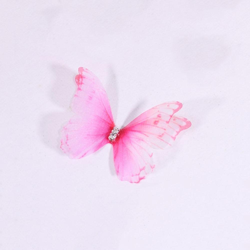 50Pcs Double Layer Butterfly Patch Translucent Clothes Sewing Patch Garment Design Materials