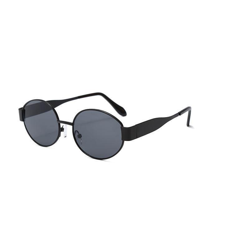 Sexy Oval Women Sunglasses Trendy Metal Frame Luxury Designer Sun Glasses Retro Black Ladies Goggles UV400 Protection