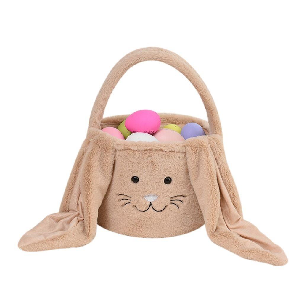 Long Ear Plush Easter Rabbit Storage Bag Large Capacity Egg Candy Baskets Gift Packaging Pounch Party Decor Happy Easter