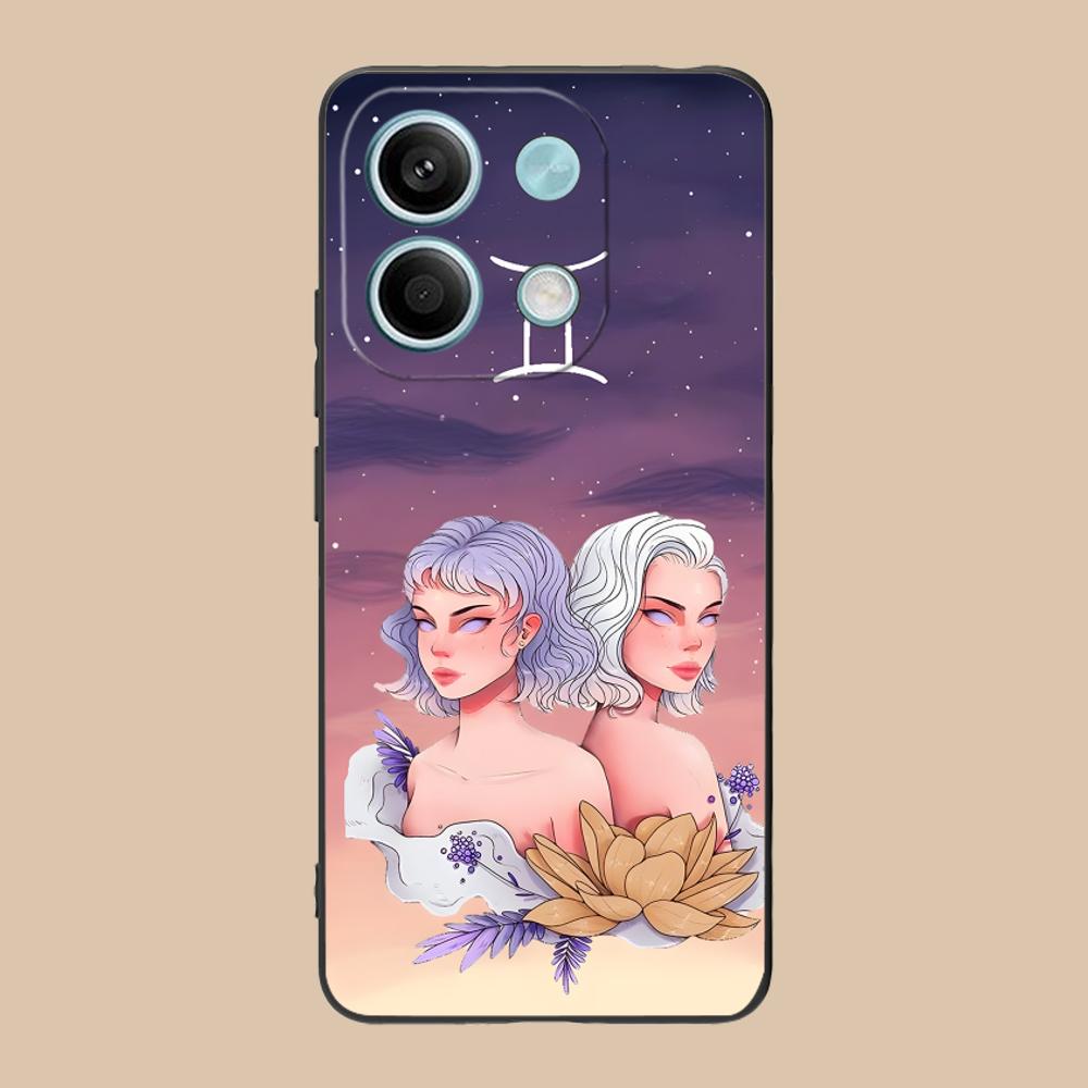 Zodiac Sign Gemini Phone Case for POCO M7 M6 M5 M4 M3 X7 X6 X5 X4 X3 Pro GT 5G Soft TPU Shockproof Cover