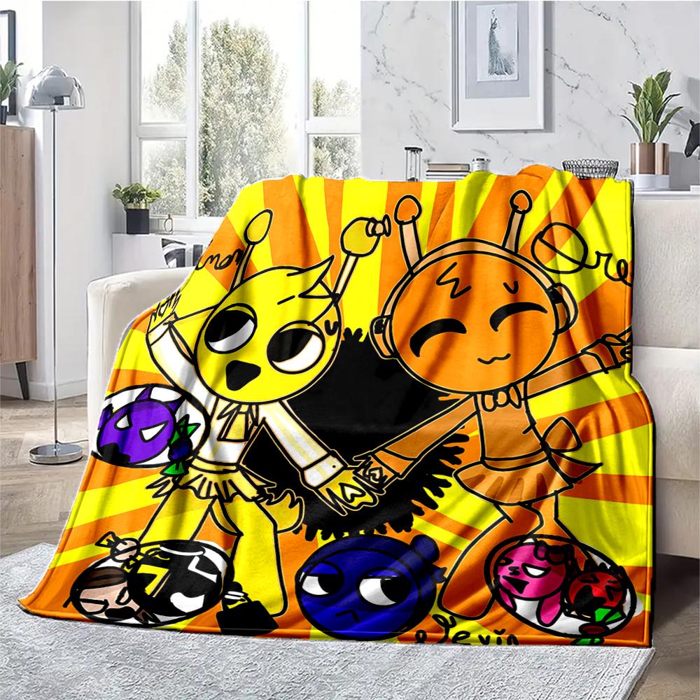 Sprunki Theme Printed Blanket - Perfect for Couch, Bed, Travel & Outdoor Use | Machine Washable, Cozy & Durable.