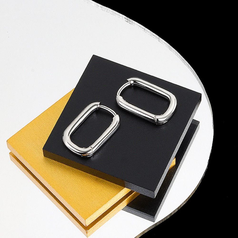 Copper Geometric Line Elliptical Earrings Gold/Silver Vintage Square Statement Earrings Women