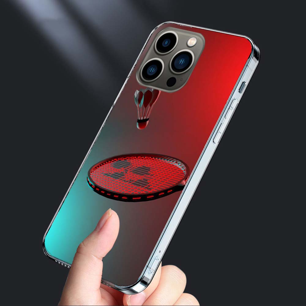 Badminton Sport Phone Case For Iphone 16E 15 Pro 14 Plus 17E 16 17 Pro Max Air 11 12 13 Mini Shockproof Capa Cute Cover TPU C