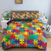 3D Print Colorful Puzzle Duvet Cover King Queen Geometric Figure Quilt Cover Simple Polyester Bedding Set for Kids Boys Girls
