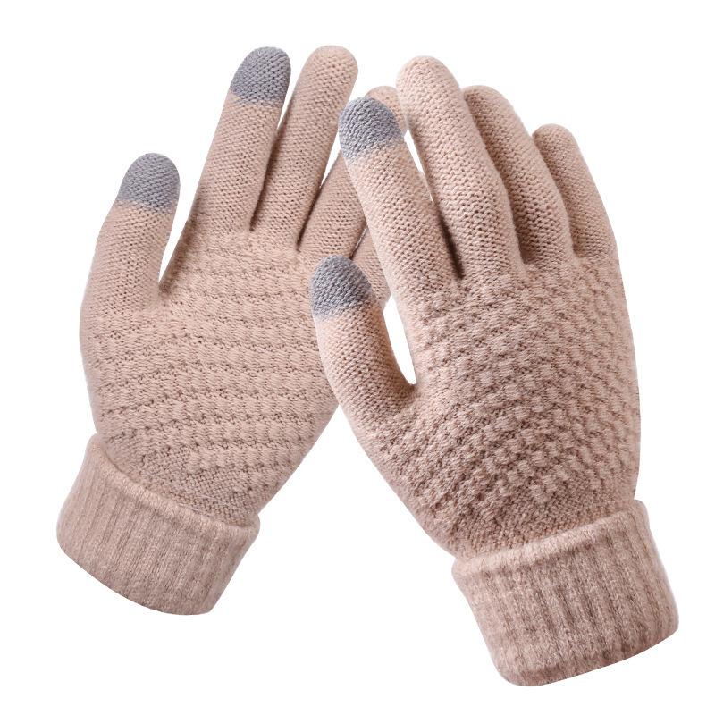 Herbst Winter Neu Kaninchenhaar Doppelschicht Handschuhe Junge Mädchen Plus Samt Studenten Magie Warm Touchscreen Im Herbst Handschuh 1Paar