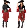 Pirates of the Caribbean Costume, Halloween Queen Gold Skull, Adult Luxury Stage Pirate Costume