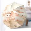 1PC Piglets Flowers Umbrella-8-Rib Reinforced Portable Folding Travel Suitable for All Seasons Outdoor Daily , Fun Design-Z0401