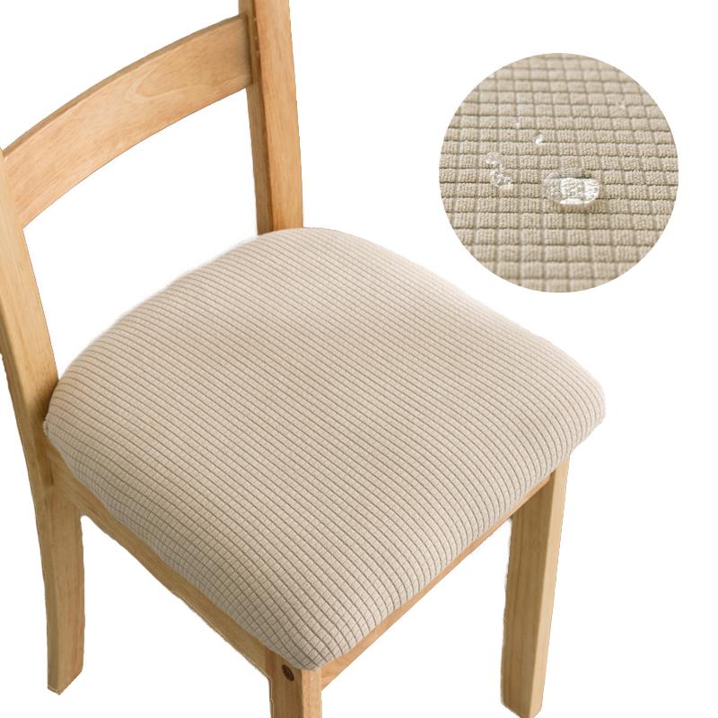 Spandex Jacquard Dining Room Chair Seat Covers WaterProof Removable Washable Elastic Cushion Upholstered Dining Chair Slipcover