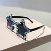 KAMMPT Cute Star Shaped Sunglasses with Sprinkles Women Stylish Beach Holiday Decor Shades Trendy Original Design Sun Glasses