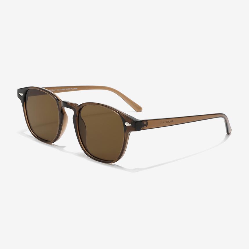 Seutailwokeu Horn-Rimmed Sunglasses Style Work Tr90-02 C3_Brown Clear Unisex Daily