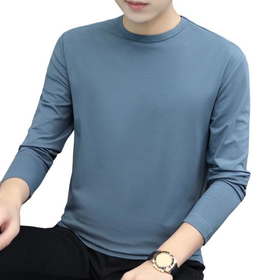 Printemps Automne Hommes Fitness Haut Slim Fit Col Rond Extensible Manches Longues Couleur Unie Pull Fitness Sport Haut Hiver Bas Vêtements