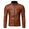 Autumn Winter  Men Causal Vintage Leather Jacket Coat Men Sports Outfit Design Motor Biker Pocket Pu Leather Jackets