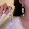 Diamond Water Drop Pearl Pendant Earrings Fashion Temperament High-end Earrings Niche Light Luxury Simple Earrings Women