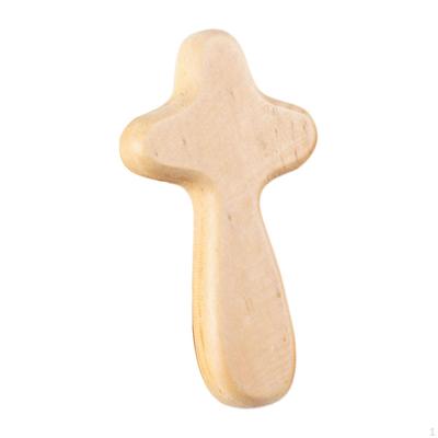 Collectible Wooden Cross Handheld Design Small Religious Item for Living Space