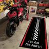 Kobercová rohož do garáže na motorku Závodní Cool Moto Displej Podložka na displej motocyklu Protiskluzová Domácí dekorace Dlouhý pruhovaný koberec