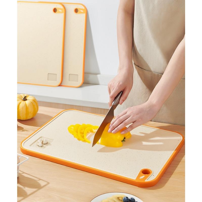Cutting Board for Kitchen Double-sided Non-slip Wheat Straw Biodegradable Cutting Board Thick Chopping Board for Meat Fruit